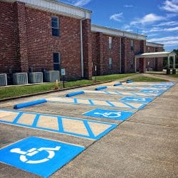 Handicap parking painting and line striping