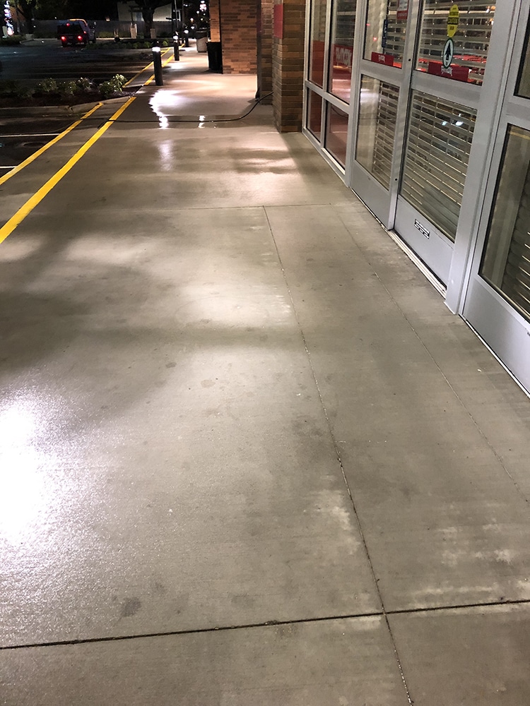 Retail Storefront Pavement After Power Washing Services