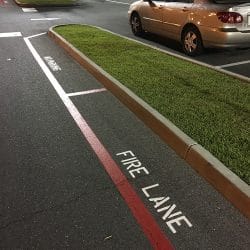 Line Striping for Fire Lane in Parking Lot