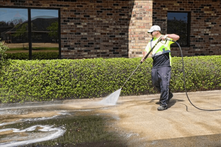 Power Washing Services in Parking Lot