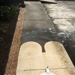 Power Washing Sidewalk Before and After
